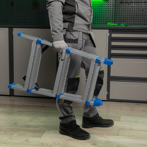 Стремянка двухсторонняя 3 ступени, сталь профиль, стальные ступени, Сибртех купить в Москве с доставкой по всей России | ProtosMarket.ru