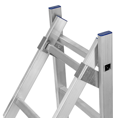 Лестница, 2 х 7 ступеней, алюминиевая, двухсекционная, Сибртех купить в Москве с доставкой по всей России | ProtosMarket.ru