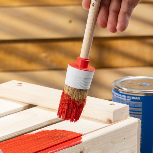 Кисть круглая № 8 (35 мм) натуральная щетина, деревянная ручка MTX купить в Москве с доставкой по всей России | ProtosMarket.ru