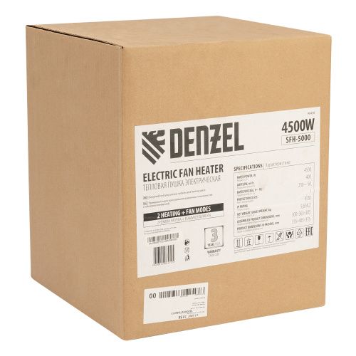 Тепловая пушка SFH-5000, 230 В, 260 м3/ч, вентилятор 3 режима, 3000/4500 Вт Denzel купить в Москве с доставкой по всей России | ProtosMarket.ru