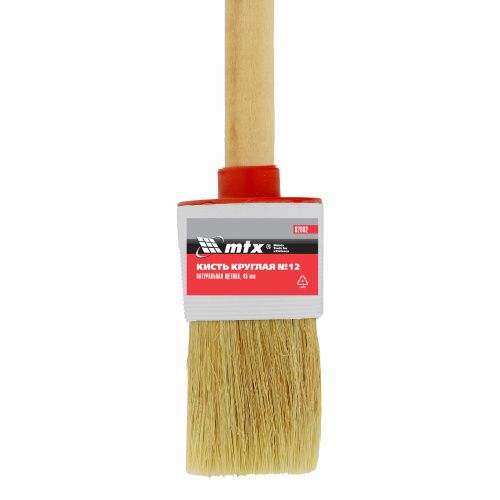 Кисть круглая №12 (45 мм) натуральная щетина, деревянная ручка MTX купить в Москве с доставкой по всей России | ProtosMarket.ru
