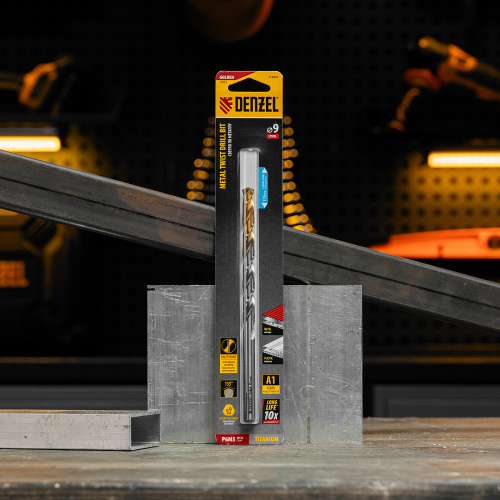 Сверло спиральное по металлу 9 х 175 мм, Р6М5, Golden Tip, удлиненное Denzel купить в Москве с доставкой по всей России | ProtosMarket.ru