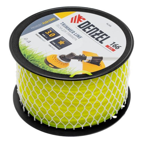 Леска для триммера звезда, 3,0мм х 166м, на DIN катушке FLEX CORD Denzel купить в Москве с доставкой по всей России | ProtosMarket.ru