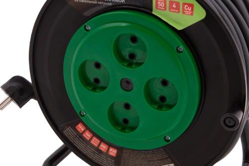 Удлинитель силовой 50 м, 16А, тип УХ10, ПВС, усиленный, на кабельной катушке, 4 розетки без заземления Сибртех купить в Москве с доставкой по всей России | ProtosMarket.ru