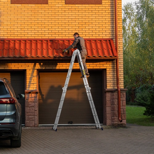 Лестница шарнирная алюминиевая, 4 х 5 ступеней, Сибртех купить в Москве с доставкой по всей России | ProtosMarket.ru
