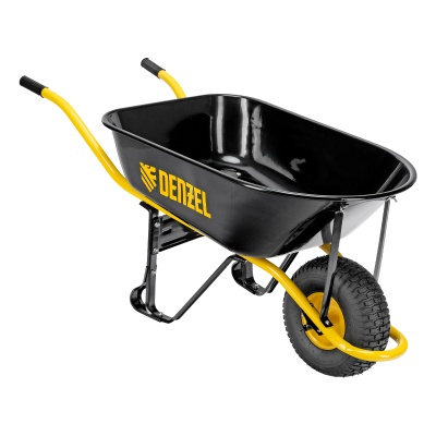 Тачка строительная, усиленная, объем 130 л, 230 кг, колесо 15х6.00-6 Denzel купить в Москве с доставкой по всей России | ProtosMarket.ru