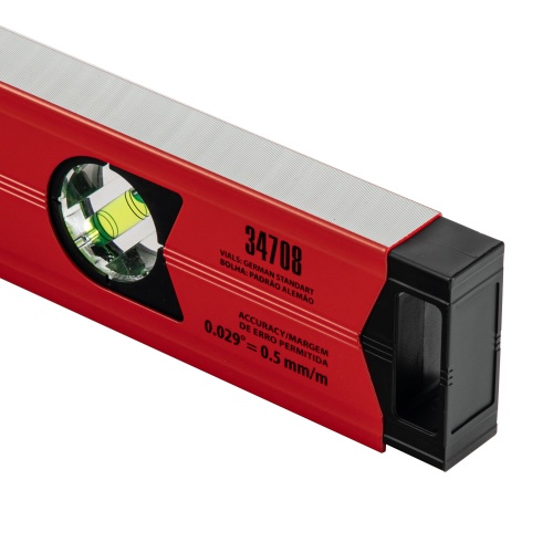 Уровень алюминиевый магнитный, 800 мм, фрезерованный, 3 глазка (1 зеркальный), усиленный Matrix купить в Москве с доставкой по всей России | ProtosMarket.ru