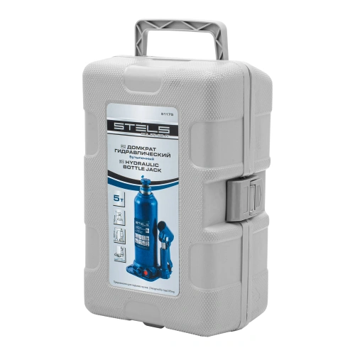 Домкрат гидравлический бутылочный, 5 т, h подъема 207-404 мм, в пластиковом кейсе Stels купить в Москве с доставкой по всей России | ProtosMarket.ru