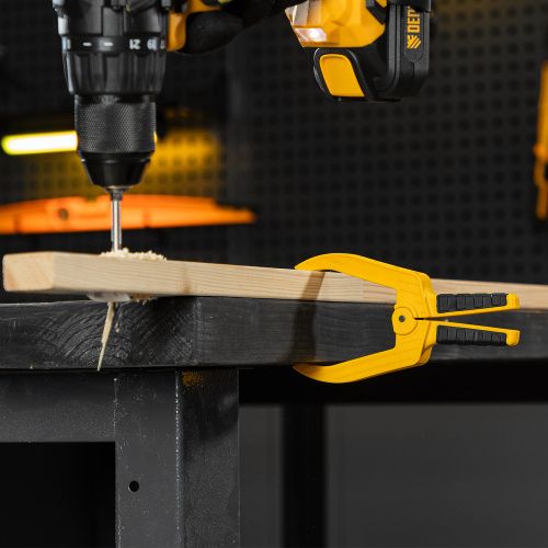 Струбцина клещеобразная, удлиненная 50 х 80 мм двухкомпонентные рукоятки Denzel купить в Москве с доставкой по всей России | ProtosMarket.ru