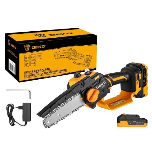 Пила цепная аккумуляторная DEKO DKCHS 20-6, 20В, 2x2.0Ач купить в Москве с доставкой по всей России | ProtosMarket.ru