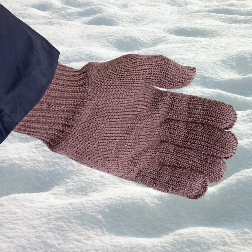 Перчатки трикотажные, акрил, двойные, коричневый, двойная манжета Россия Сибртех купить в Москве с доставкой по всей России | ProtosMarket.ru