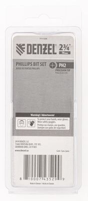 Набор бит, PH2x2х70 мм, 5 шт. Denzel купить в Москве с доставкой по всей России | ProtosMarket.ru