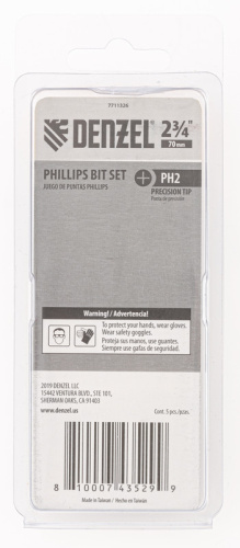 Набор бит, PH2x2х70 мм, 5 шт. Denzel купить в Москве с доставкой по всей России | ProtosMarket.ru