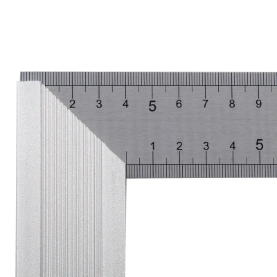 Угольник стальной 400 мм, нержавеющая сталь, градуировка, алюминиевое основание Denzel купить в Москве с доставкой по всей России | ProtosMarket.ru