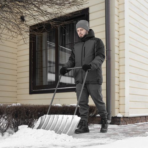 Движок для уборки снега оцинкованный, 735x385x1120 мм, стальная рукоятка, Сибртех купить в Москве с доставкой по всей России | ProtosMarket.ru