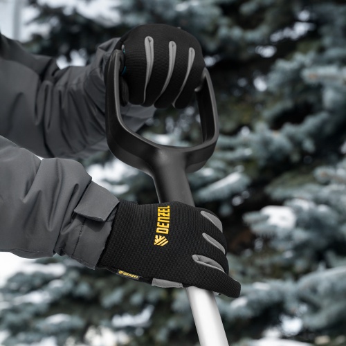 Перчатки универсальные, двойные, работа с сенсорным экраном, вязаная манжета, размер 8 Denzel купить в Москве с доставкой по всей России | ProtosMarket.ru