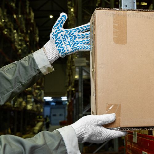 Перчатки х/б, ПВХ покрытие, "Протектор" 7 класс Сибртех купить в Москве с доставкой по всей России | ProtosMarket.ru