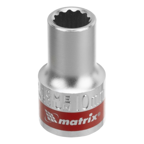 Головка торцевая, 10 мм, двенадцатигранная, CrV, под квадрат 1/2, хромированная Matrix купить в Москве с доставкой по всей России | ProtosMarket.ru
