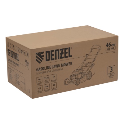 Газонокосилка бензиновая GLD-460, 146 куб.см, ширина 46 см, ручная, 7 уровней, травосборник 50 л Denzel купить в Москве с доставкой по всей России | ProtosMarket.ru