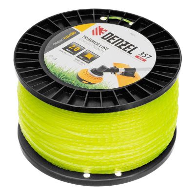 Леска для триммера витой квадрат, 2,0мм х 357м, на DIN катушке FLEX CORD Denzel купить в Москве с доставкой по всей России | ProtosMarket.ru