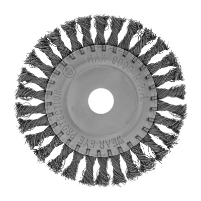 Щетка для УШМ 150 мм, посадка 22.2 мм, плоская, крученая металлическая проволока Сибртех купить в Москве с доставкой по всей России | ProtosMarket.ru