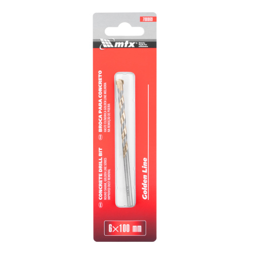 Сверло по бетону Golden Line, 6 х 100 мм цилиндрический хвостовик MTX купить в Москве с доставкой по всей России | ProtosMarket.ru