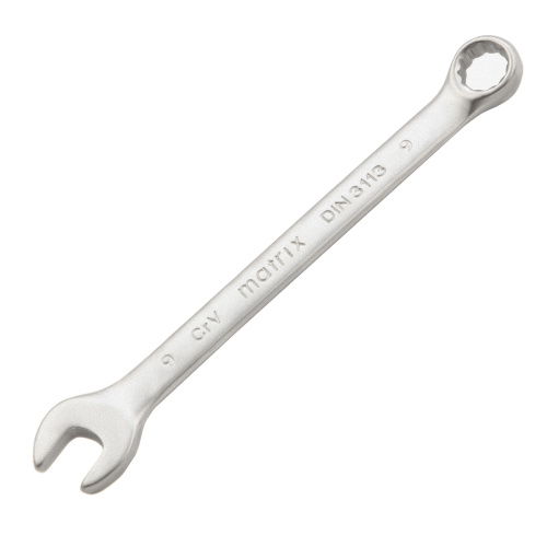 Ключ комбинированный, 9 мм, CrV, матовый хром Matrix купить в Москве с доставкой по всей России | ProtosMarket.ru