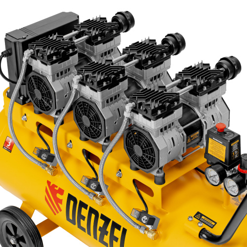 Компрессор безмасляный, малошумный  DLS 2250/100, 2250 Вт, 3x750, 100 л, 410 л/мин блок управления/ Denzel купить в Москве с доставкой по всей России | ProtosMarket.ru