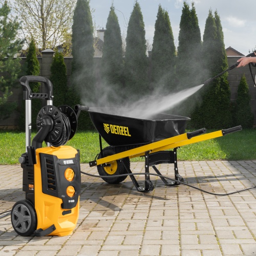 Моечная машина высокого давления R-180D, 2200 Вт, 180 бар, 380 л/ч, с барабаном// Denzel купить в Москве с доставкой по всей России | ProtosMarket.ru