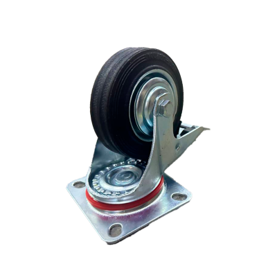 Колесо поворотное резина SCb 42 100 мм с тормозом (F) купить в Москве с доставкой по всей России | ProtosMarket.ru