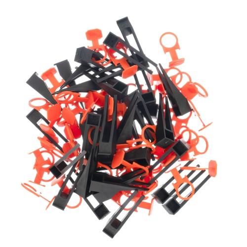 Комплект зажим и клин для системы выравнивания плитки СВП Кольцо, 40/40 шт. в пакете Сибртех купить в Москве с доставкой по всей России | ProtosMarket.ru