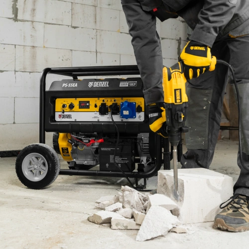 Генератор бензиновый PS 55 EA, 5.5 кВт, 230 В, 25 л, коннектор автоматики, электростартер Denzel купить в Москве с доставкой по всей России | ProtosMarket.ru