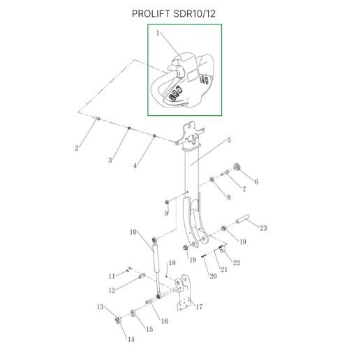 Верхняя часть ручки в сборе для штабелеров SDR 1016/1030/1035/1225/1230/1235/1635 купить в Москве с доставкой по всей России | ProtosMarket.ru