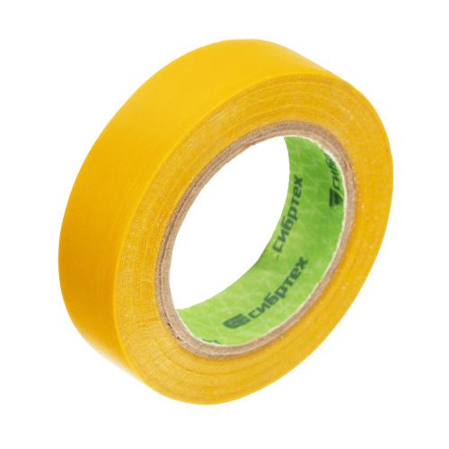 Изолента ПВХ, 15 мм х 10 м, желтая Сибртех купить в Москве с доставкой по всей России | ProtosMarket.ru