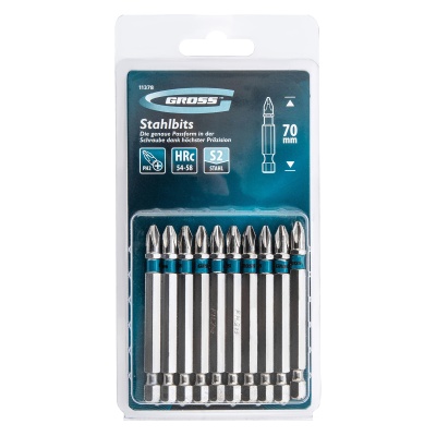 Набор бит РН2 х 70, сталь S2, 10 шт. Gross купить в Москве с доставкой по всей России | ProtosMarket.ru