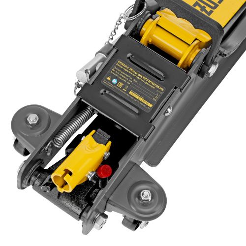 Домкрат гидравлический подкатной с фиксатором, 2,5 т,  85-385 мм, в пласт. кейсе Denzel купить в Москве с доставкой по всей России | ProtosMarket.ru