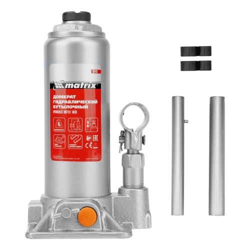 Домкрат гидравлический бутылочный, 4 т, h подъема 194-372 мм Matrix купить в Москве с доставкой по всей России | ProtosMarket.ru