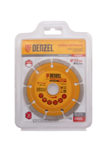 Диск алмазный, отрезной сегментный, 115 х 22.2 мм, сухая резка Denzel купить в Москве с доставкой по всей России | ProtosMarket.ru