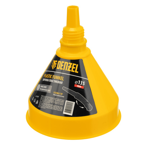 Воронка пластиковая 135 мм с металлическим ситом и гибким наконечником Denzel купить в Москве с доставкой по всей России | ProtosMarket.ru