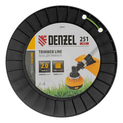 Леска для триммера квадрат, 2,0мм х 251м, на DIN катушке FLEX CORD Denzel купить в Москве с доставкой по всей России | ProtosMarket.ru
