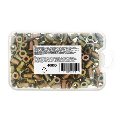 Заклепки резьбовые, стальные, оцинкованные, М3, пластиковый кейс, 200 шт. Denzel купить в Москве с доставкой по всей России | ProtosMarket.ru