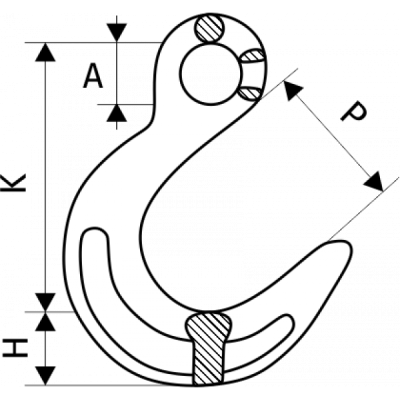 Крюк с широким зевом 1,5 т, размер 9/32 - 1/4 купить в Москве с доставкой по всей России | ProtosMarket.ru