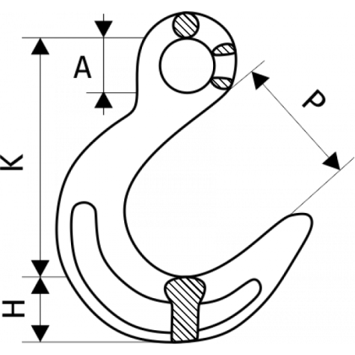 Крюк с широким зевом 1,5 т, размер 9/32 - 1/4 купить в Москве с доставкой по всей России | ProtosMarket.ru