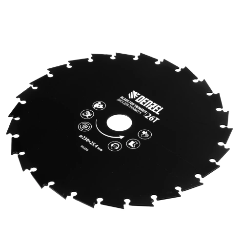 Диск для триммера c долотообразной формой зуба, 230 х 25,4 26 зубов Denzel купить в Москве с доставкой по всей России | ProtosMarket.ru