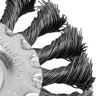 Щетка для УШМ, 100 мм, посадка 22.2 мм, плоская, крученая проволока 0.5 мм Сибртех купить в Москве с доставкой по всей России | ProtosMarket.ru