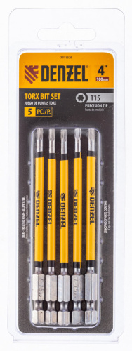 Бита T15x100 мм, 5 шт. Denzel купить в Москве с доставкой по всей России | ProtosMarket.ru