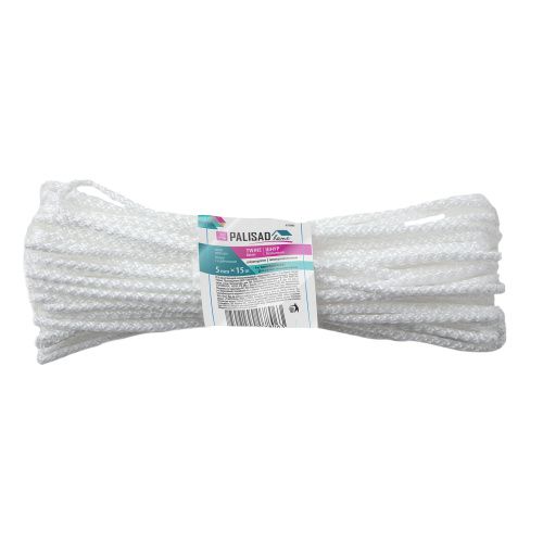 Шнур бельевой полипропиленовый с сердечником, 5 мм, L 15 м, белый, Home Palisad купить в Москве с доставкой по всей России | ProtosMarket.ru