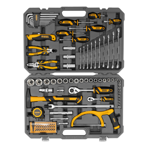 Набор инструментов, 1/2", 1/4", CrV, S2, пластиковый кейс, 100 предметов Denzel купить в Москве с доставкой по всей России | ProtosMarket.ru