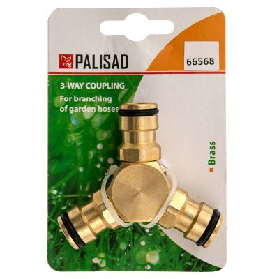 Тройник для разветвления или соединения, штуцерный, латунный Palisad купить в Москве с доставкой по всей России | ProtosMarket.ru