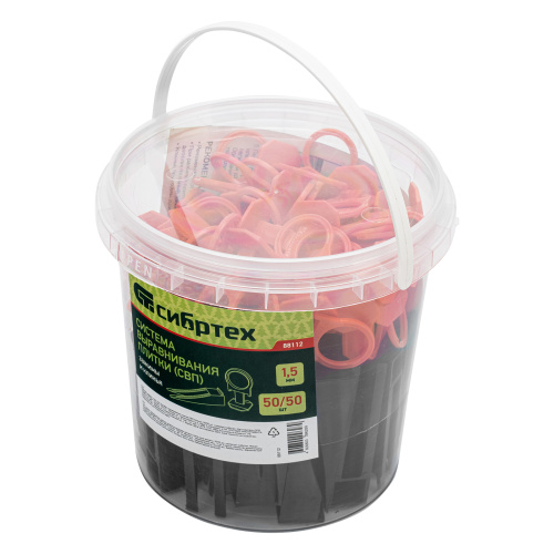 Комплект зажим + клин для системы выравнивания плитки СВП Кольцо, 50/50 шт. в ведре Сибртех купить в Москве с доставкой по всей России | ProtosMarket.ru